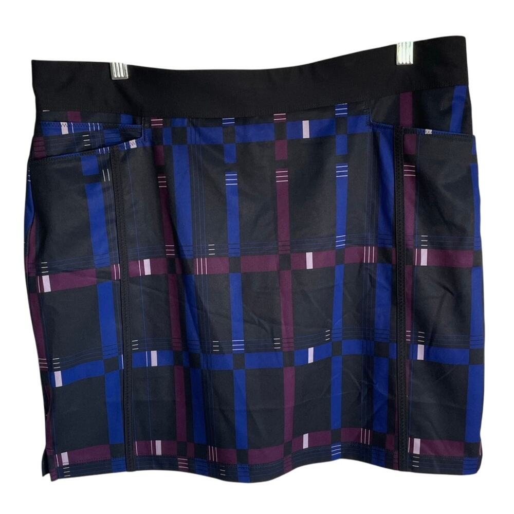 Adidas Ultimate Adistar Plaid Skort Sz M Golf Pickleball Pull On Performance